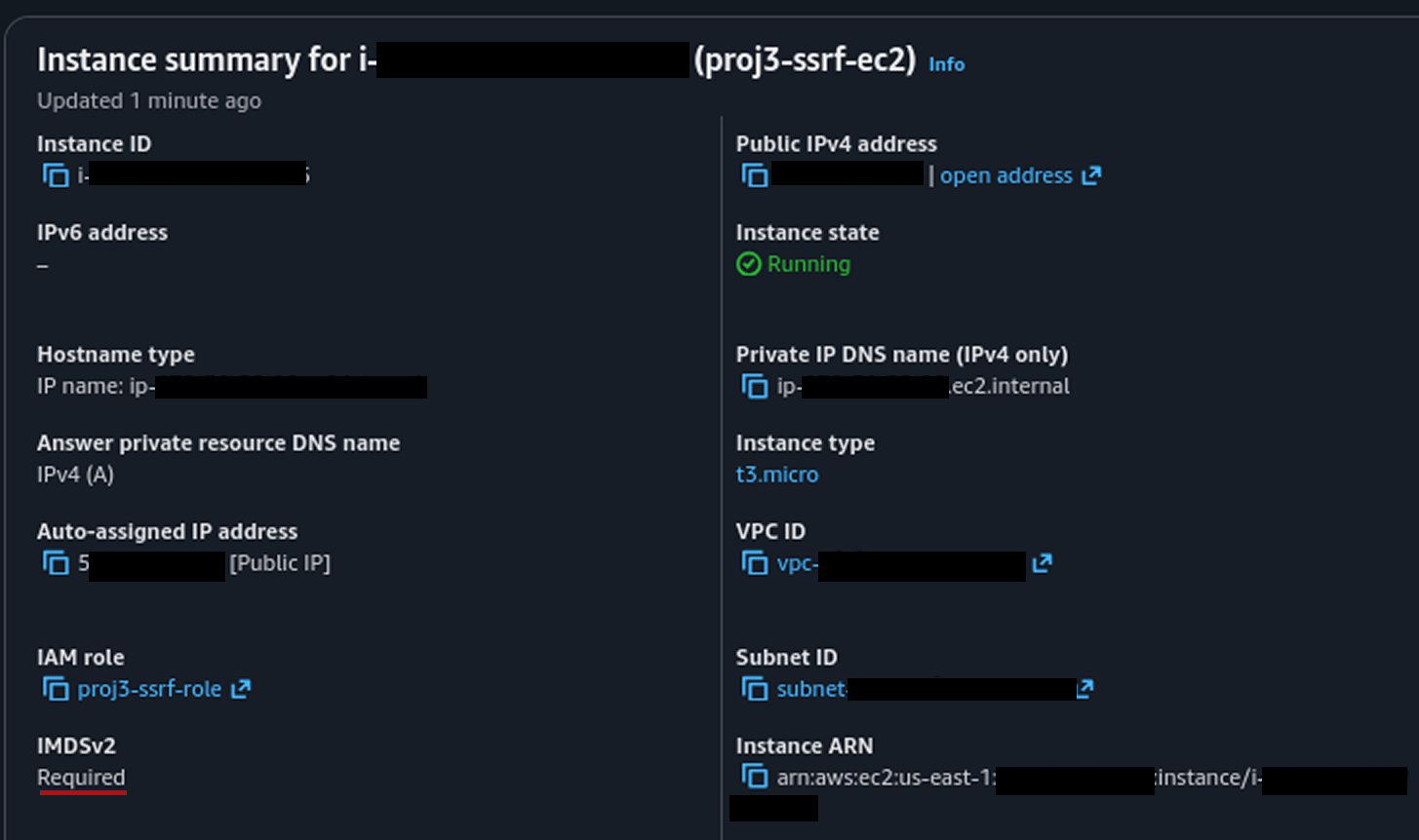 Proj-3 - IMDSv2 obrigatório